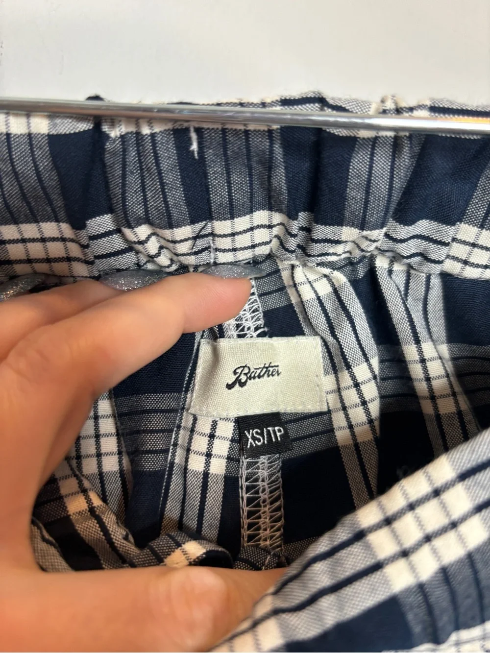 Bather Admiral Palaka Leisure Shorts Size XS Navy Plaid